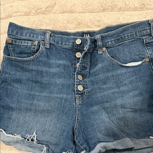 GAP Blue Denim Shorts with Button-Fly